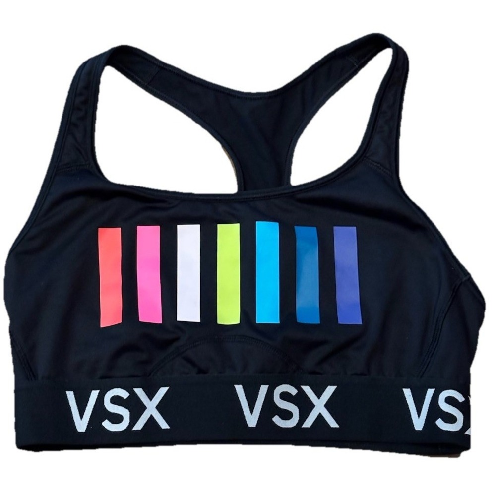 Victoria's Secret M VSX The Player Signature Logo Rainbow Racerback‎ Sports Bra